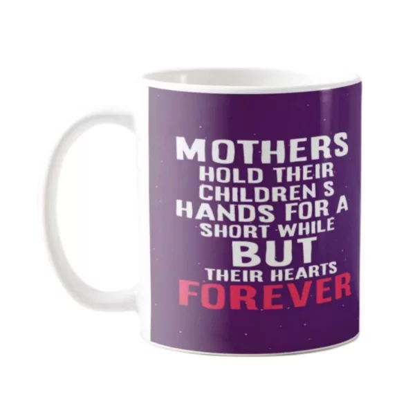 TheYaYaCafe Ceramic Mother Hold Their Children Heart Forever Coffee Mug with Coaster - Purple, 11 oz