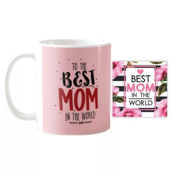 TheYaYaCafe Birthday Gifts for Mom Ceramic Coffee Mug with Coaster - Worlds Greatest Mom