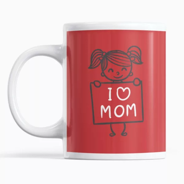 TheYaYaCafe Birthday Gifts for Mom 325ml I Love Mom Printed Coffee Mug with Coaster Combo