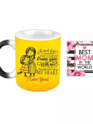 TheYaYaCafe Yaya Cafe Mothers Day Gifts for Mom I Love You Magic Coffee Mug with Coaster