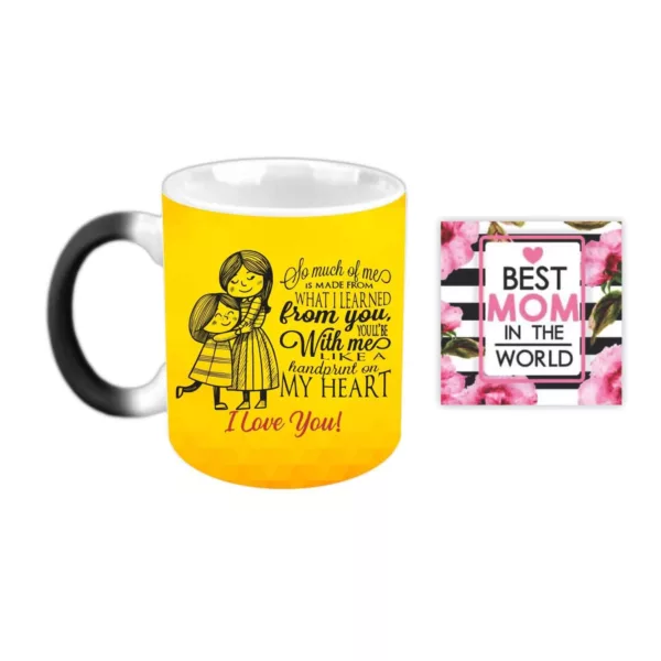 TheYaYaCafe Yaya Cafe Mothers Day Gifts for Mom I Love You Magic Coffee Mug with Coaster