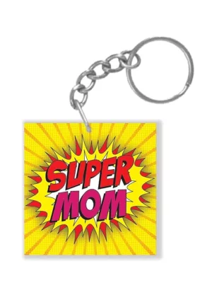 Super Mom Printed Keychain