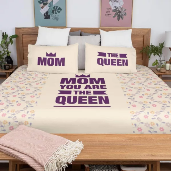 Beautiful Incredible Mom King Size Double Bedsheet with 2 Pillow Covers