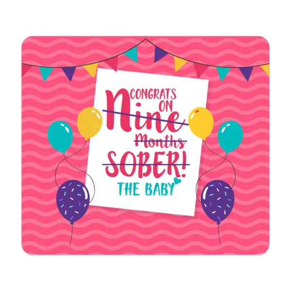 TheYaYaCafe Gifts for Mom Mouse Pad for Funny Congrats Mom 9 Months Sober