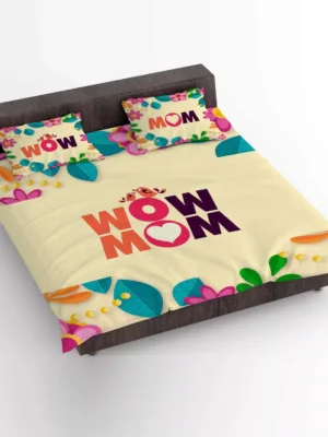 YaYa cafe Mom Designer Printed Double Bedsheet with 2 Pillow Covers - Multi