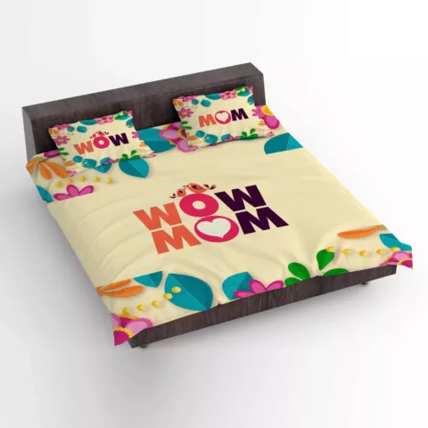 YaYa cafe Mom Designer Printed Double Bedsheet with 2 Pillow Covers - Multi