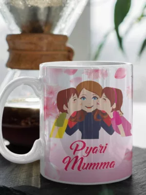 TheYaYaCafe Birthday Gifts for Mom Ceramic Coffee Mug with Coaster - Pyari Mumma