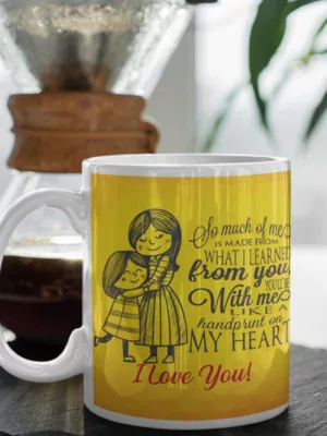 YaYa cafe Mothers Day Gifts for Mom I Love You Coffee Mug with Coaster