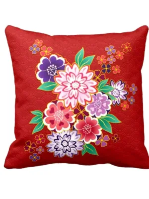 TheYaYaCafe® 12X12 inches Cushion Cover Delicate Floral Flowers Printed Sofa Throw Pillows