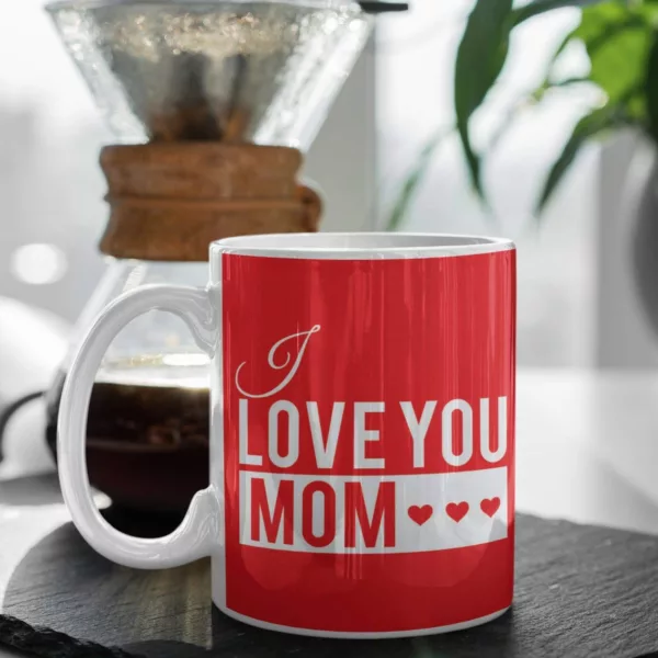 TheYaYaCafe Yaya Cafe Mothers Day Gifts Love You Mom Coffee Mug with Coaster