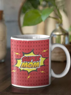 TheYaYaCafe Yaya Cafe Birthday Gifts for Mom Mother, Super Mom Coffee Mug for Mother, Coaster Combo Set of 2 - Yellow