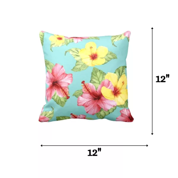 TheYaYaCafe® 12X12 inches Cushion Cover Adorable Floral Flowers Printed Sofa Throw Pillows Multicolor
