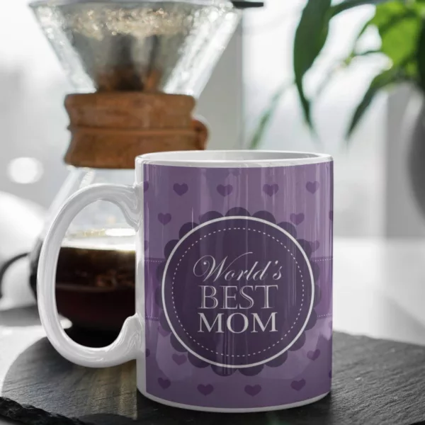 TheYaYaCafe Yaya Cafe Mothers Day Gifts for Mom, Worlds Best Mom Coffee Mug for Mother, Coaster Combo Set of 2