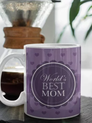 TheYaYaCafe Yaya Cafe Mothers Day Gifts for Mom, Worlds Best Mom Coffee Mug for Mother, Coaster Combo Set of 2