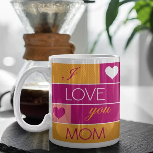 TheYaYaCafe Yaya Cafe Mothers Day Gifts Love You Mom Coffee Mug with Coaster