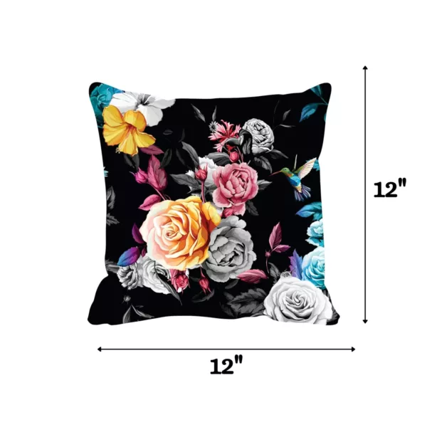 TheYaYaCafe® 12X12 inches Cushion Cover Good-Looking Floral Flowers Printed Sofa Throw Pillows