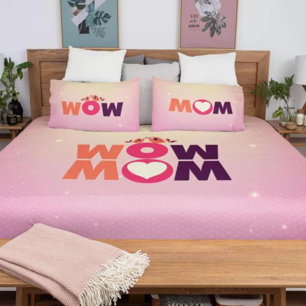 Beautiful Incredible Mom King Size Double Bedsheet with 2 Pillow Covers