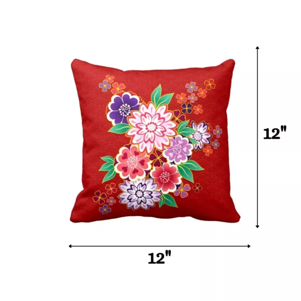 TheYaYaCafe® 12X12 inches Cushion Cover Delicate Floral Flowers Printed Sofa Throw Pillows