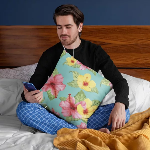 TheYaYaCafe® 12X12 inches Cushion Cover Adorable Floral Flowers Printed Sofa Throw Pillows Multicolor