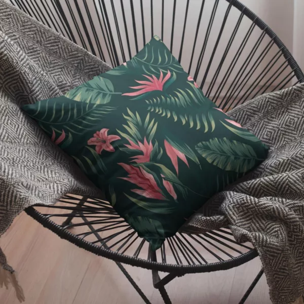 TheYaYaCafe Beauteous Floral Flowers Printed Cotton Canvas Cushion Covers (12x12 Inches, Multicolour)