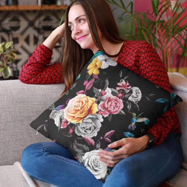 TheYaYaCafe® 12X12 inches Cushion Cover Good-Looking Floral Flowers Printed Sofa Throw Pillows