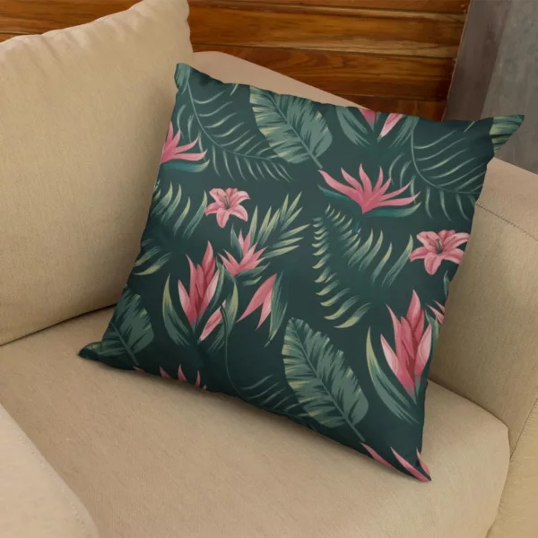 TheYaYaCafe Beauteous Floral Flowers Printed Cotton Canvas Cushion Covers (12x12 Inches, Multicolour)