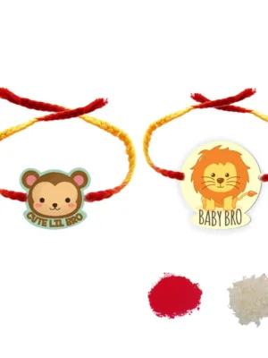 Lion Bro & Cute Lil Bro Rakhi set of 2