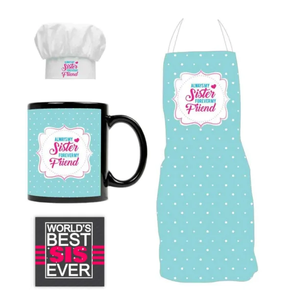 Always My Sister Forever Gift Hamper Set of 3 - Apron, Mug, Coaster