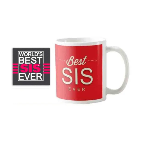 Best Sis Ever Gift Hamper Set of 3 - Mug, Cushion Cover, Coaster