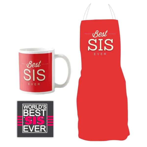 Best Sis Ever Gift Hamper Set of 3 - Mug, Cushion Cover, Coaster