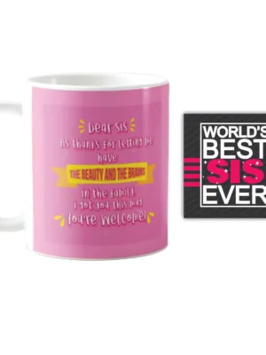 The Beauty and The Brains Sister Gift Mug