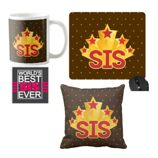 5  Star Sis Hamper Set of 2 - Ceramic Mug, Coaster - Multicolor