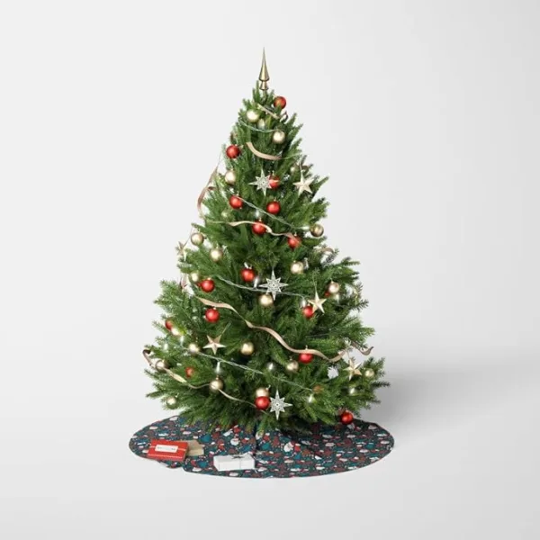 Santa Design Christmas Tree Skirt , Tree Collar