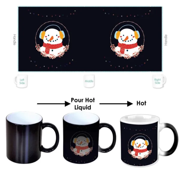 Cute Musical Snow Man Christmas Coffee Mug