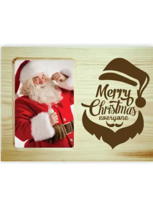 Merry Christmas Everyone Santa A Engraved Wooden Photo Frame