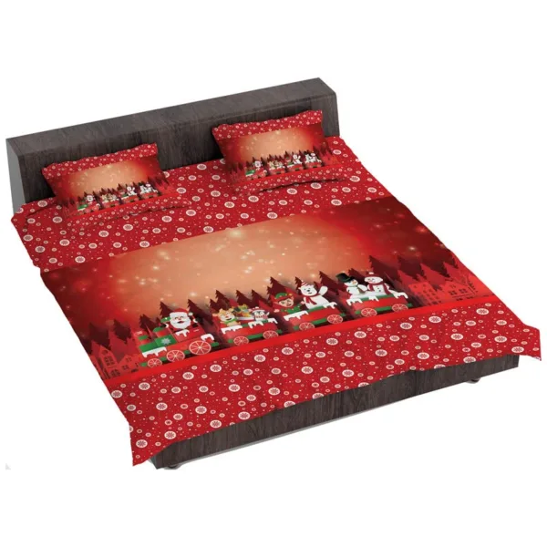 Christmas Train Christmas Bedsheet