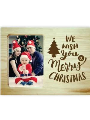 We Wish You A Merry Christmas A Engraved Wooden Photo Frame