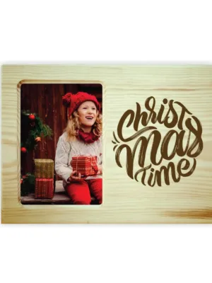 Xmas Time A Engraved Wooden Photo Frame