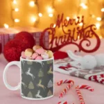 Splendid Black Christmas Coffee Mug with Coaster