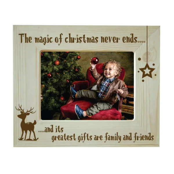 Magic of Xmas A Engraved Wooden Photo Frame