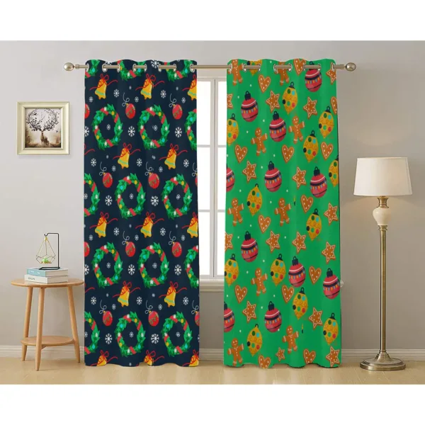 Bell And Toy Pattern Christmas Curtain