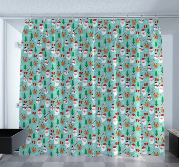 Christmas Festive Pattern Christmas Curtain