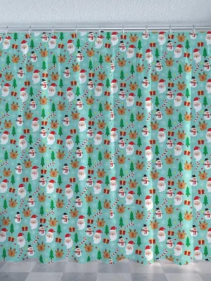 Christmas Festive Pattern Christmas Curtain