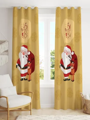 Ho Ho Ho Design Christmas Curtain