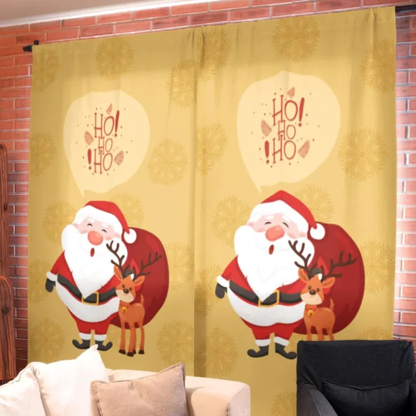 Ho Ho Ho Design Christmas Curtain