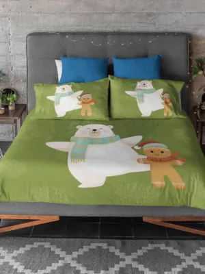 White Bears Christmas Bedsheet