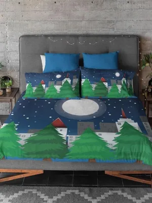 Christmas Moon Christmas Bedsheet