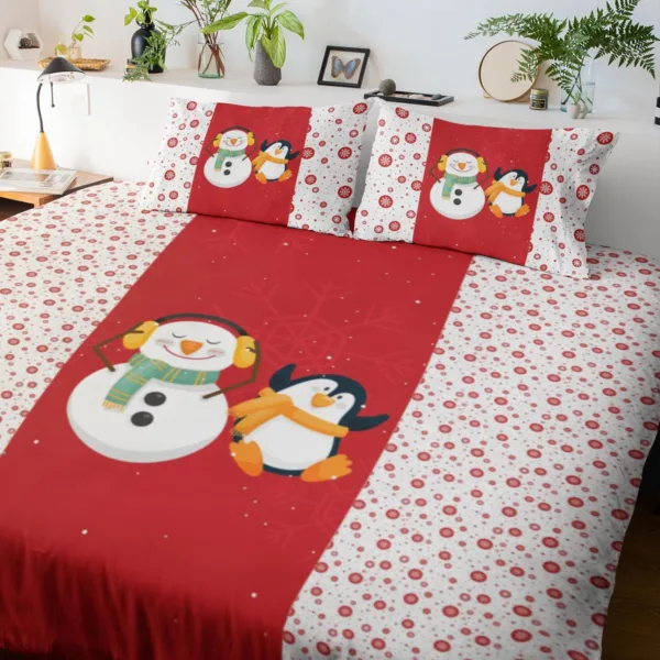 Snowman & Penguin Christmas Bedsheet