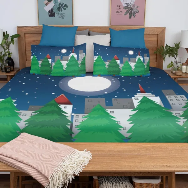 Christmas Moon Christmas Bedsheet