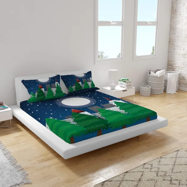 Christmas Moon Christmas Bedsheet